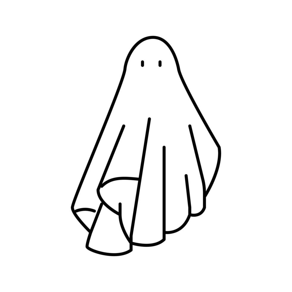 Víspera de Todos los Santos fantasma línea icono vector ilustración