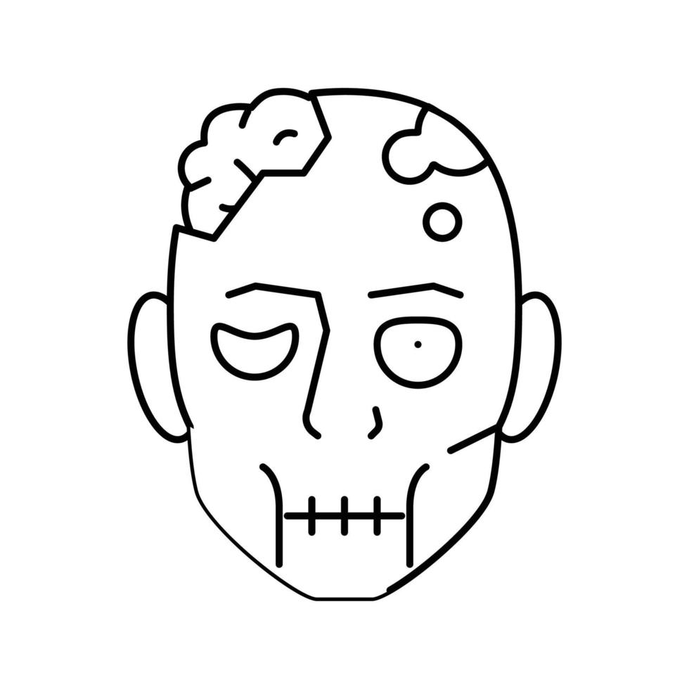 zombie dead line icon vector illustration