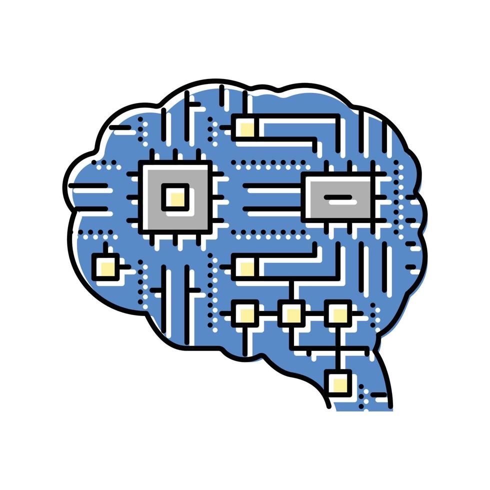 technology brain color icon vector illustration