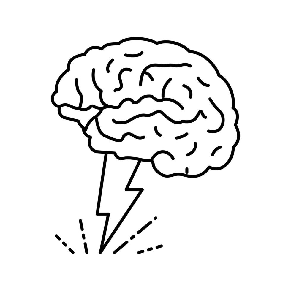 brainstorm brain line icon vector illustration