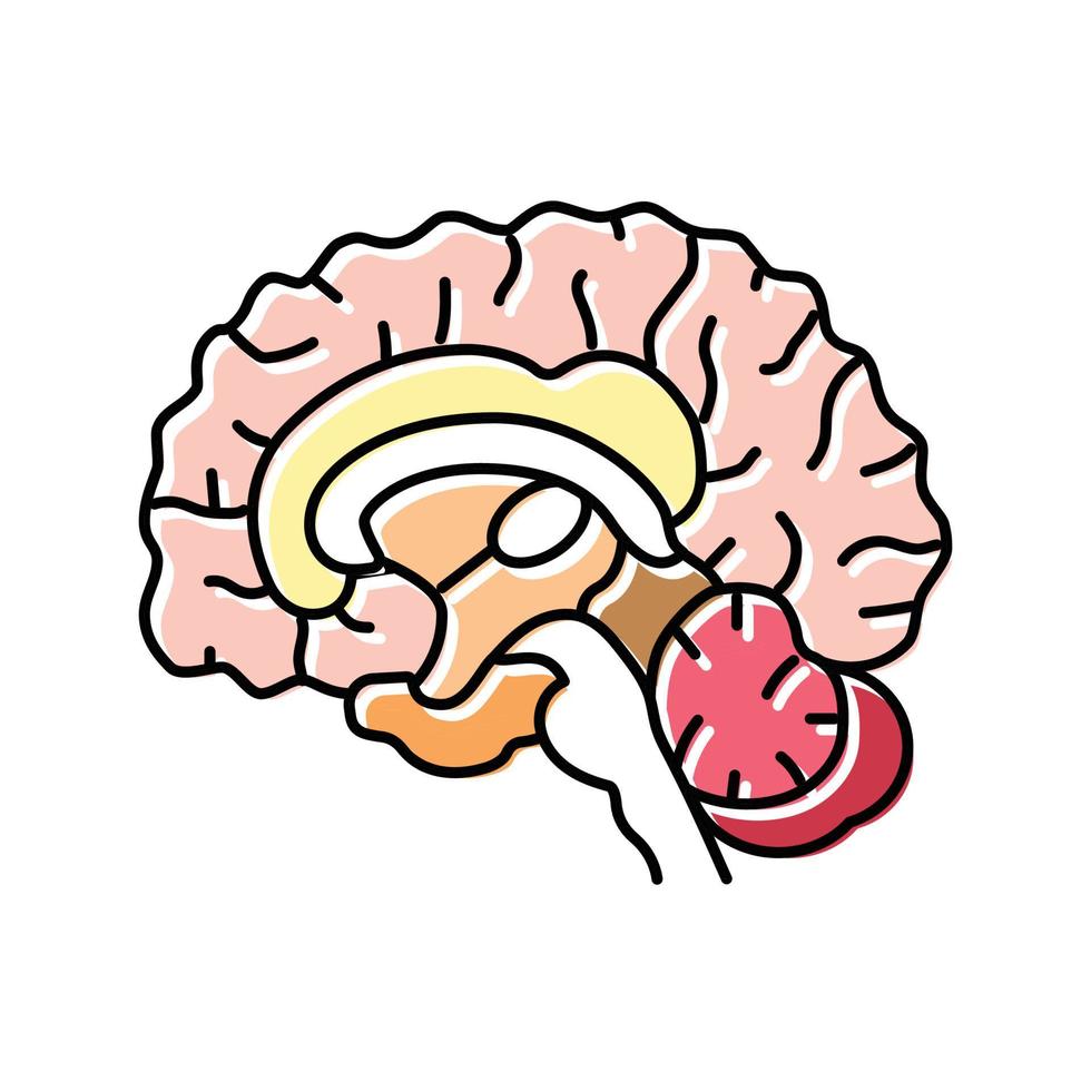 neurología cerebro color icono vector ilustración