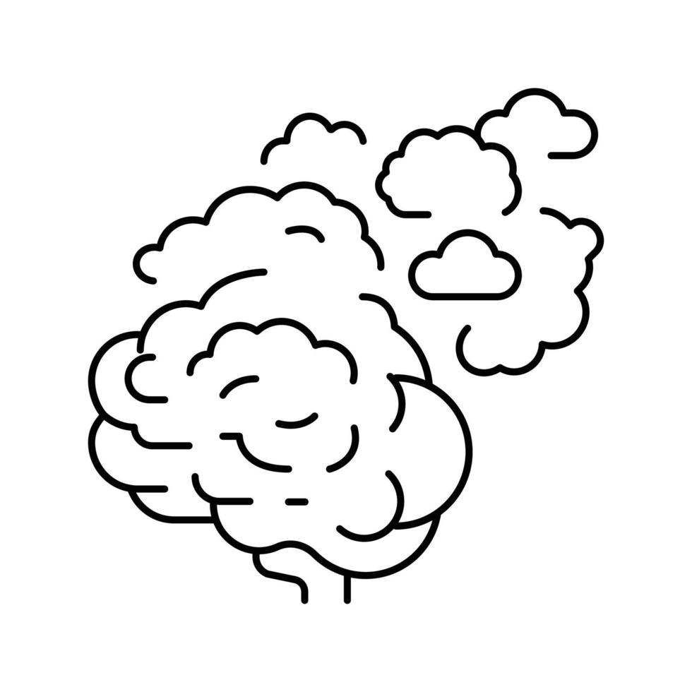 mind brain human line icon vector illustration