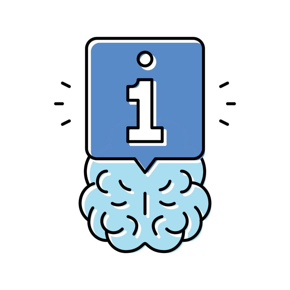 information brain color icon vector illustration