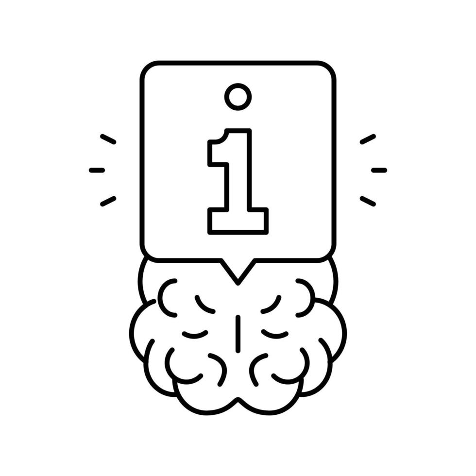 information brain line icon vector illustration