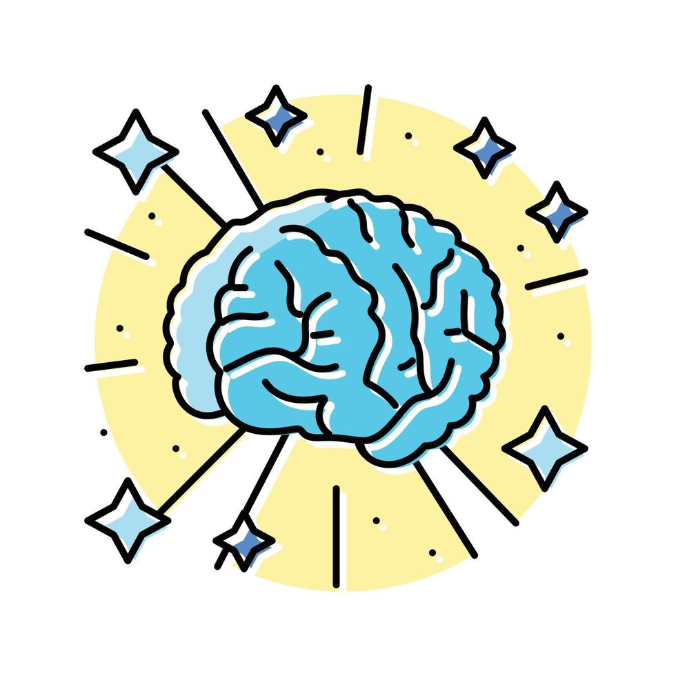 genius brain color icon vector illustration