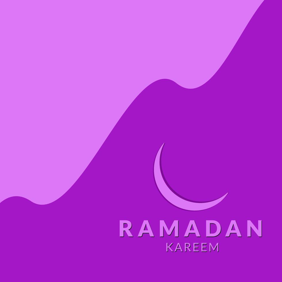 Ramadan kareem with purple moon and purple background vector