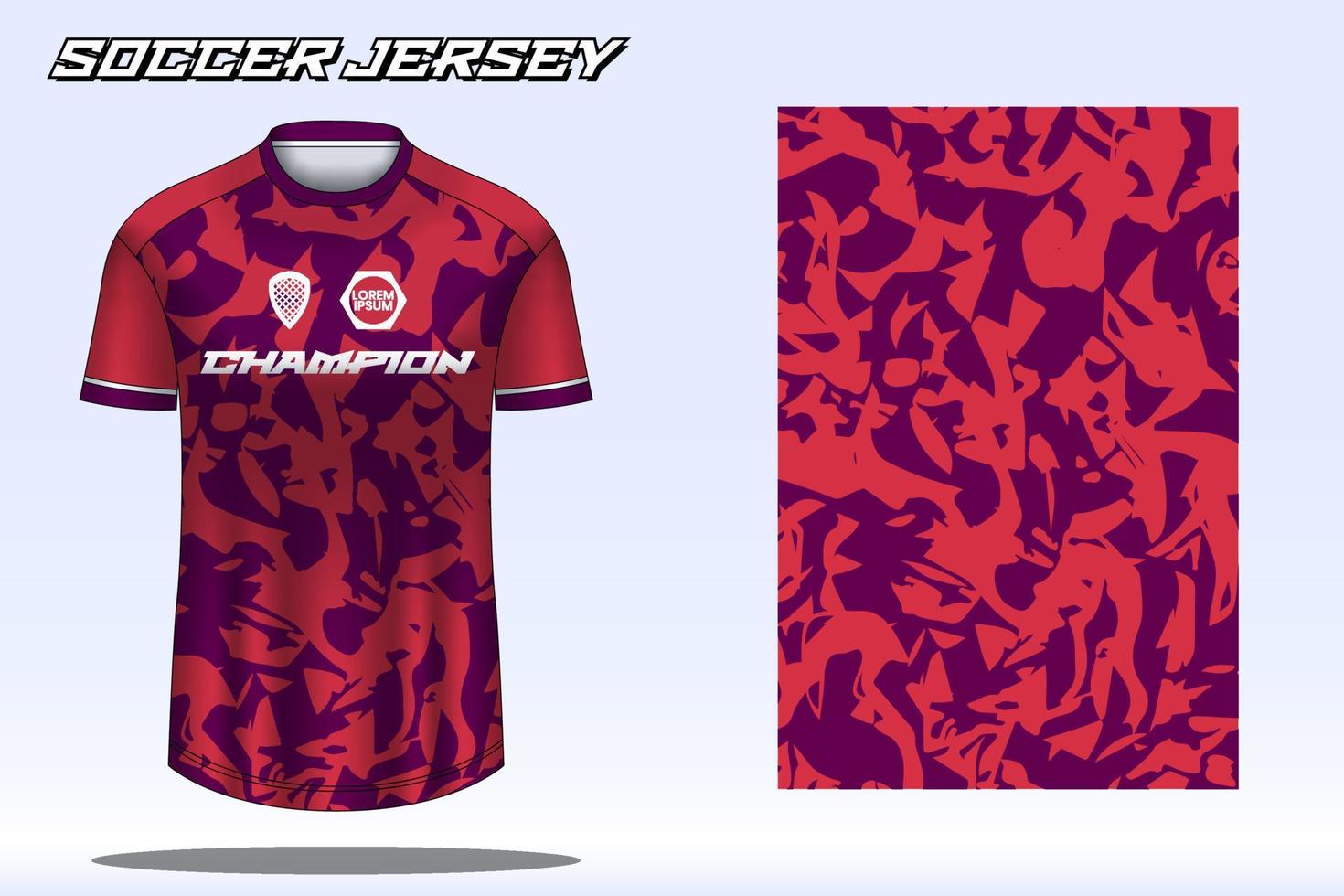 Soccer jersey sport t-shirt design mockup for football club vector