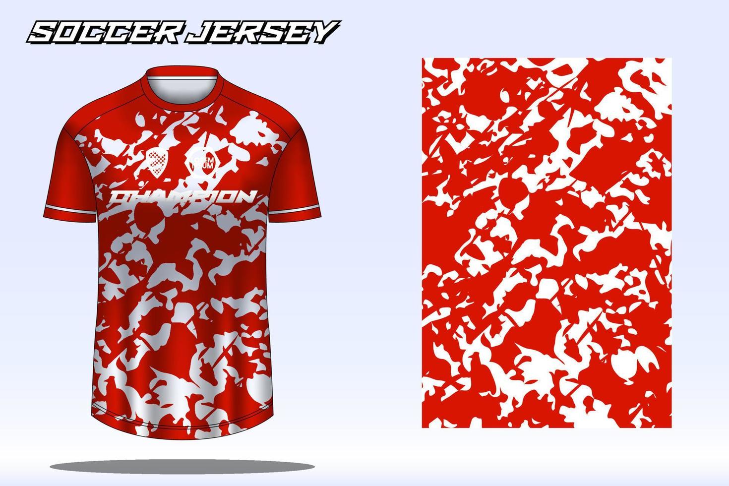 Soccer jersey sport t-shirt design mockup for football club vector
