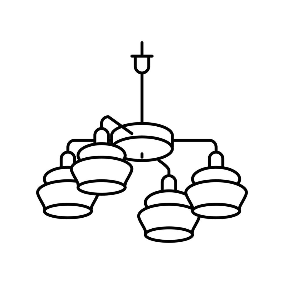 hanging lamp ceiling line icon vector illustration