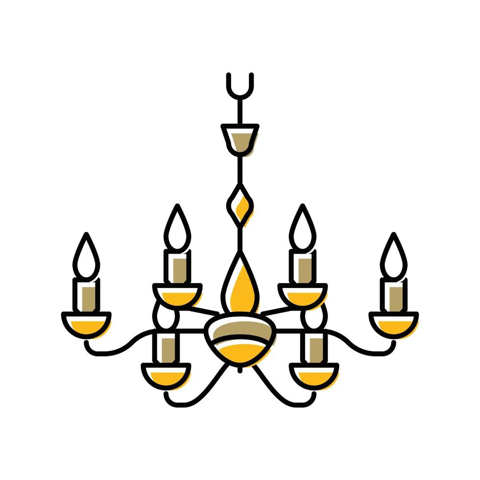 Clásico lámpara techo color icono vector ilustración