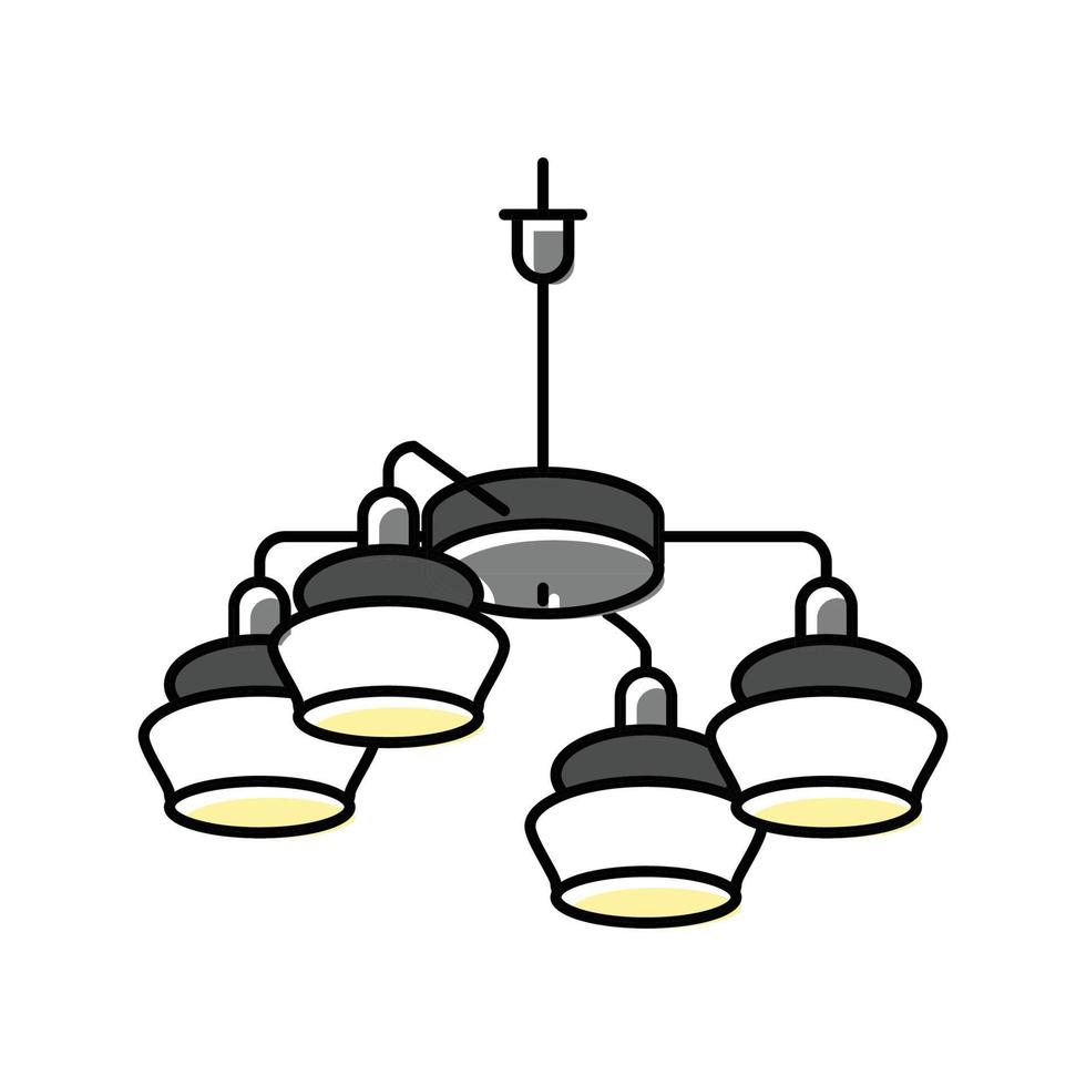 hanging lamp ceiling color icon vector illustration