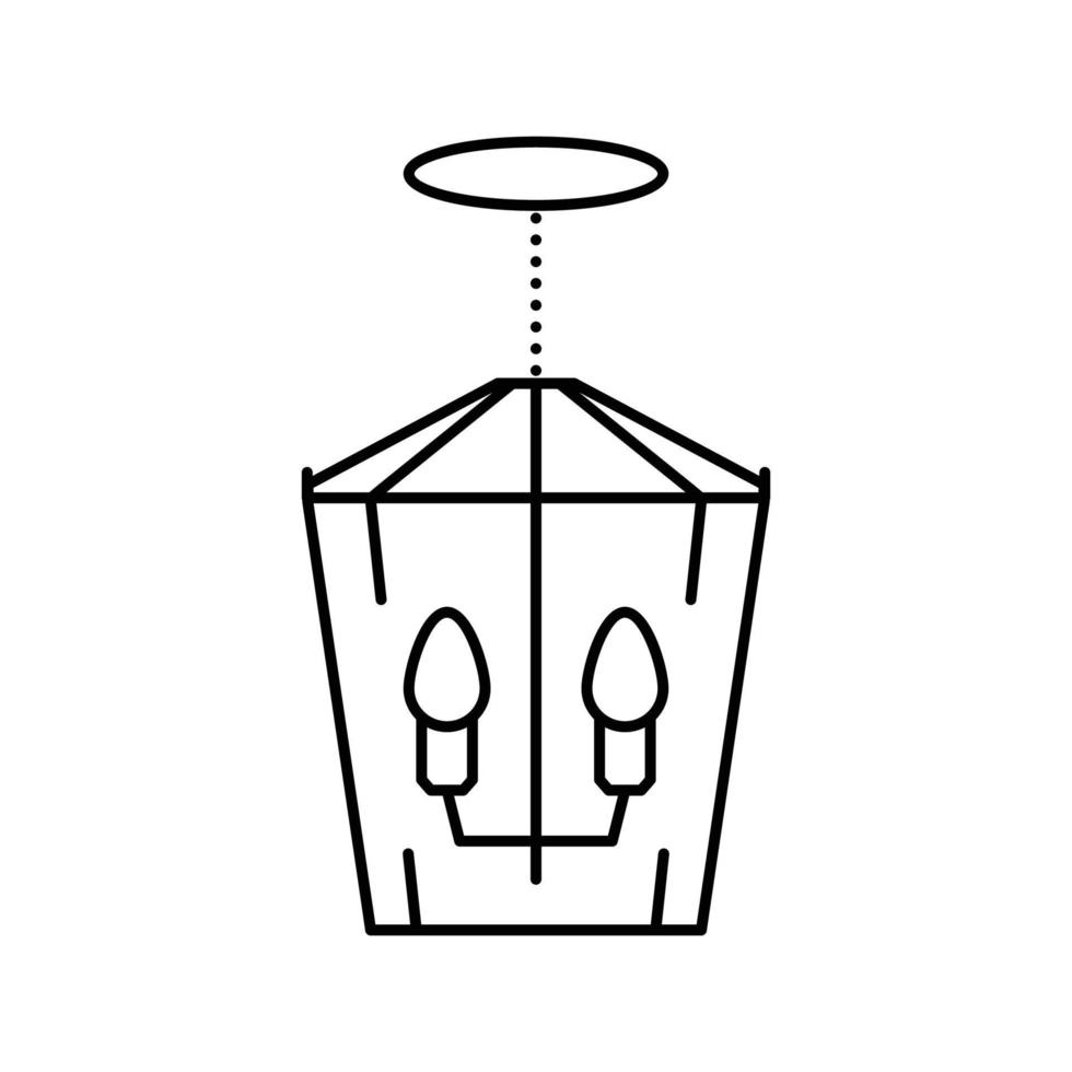 lantern lamp ceiling line icon vector illustration