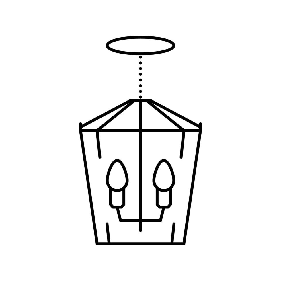 lantern lamp ceiling line icon vector illustration