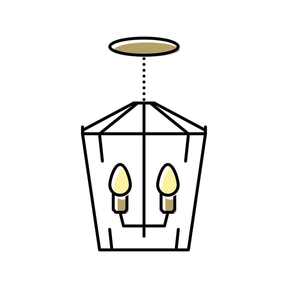 lantern lamp ceiling color icon vector illustration