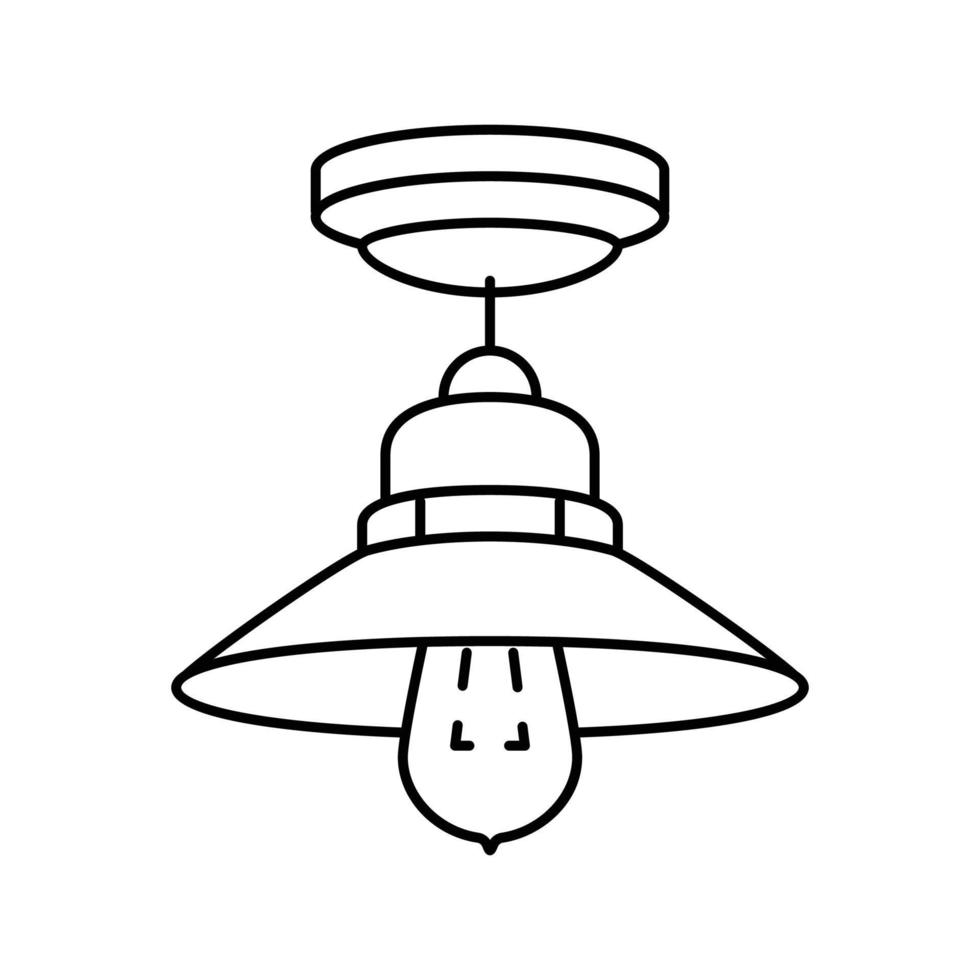 bulb lamp ceiling line icon vector illustration