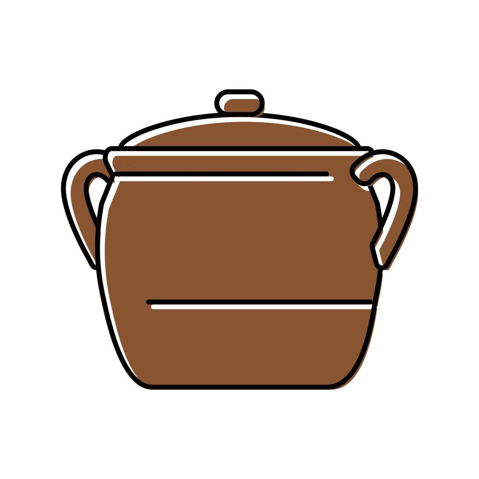 traditional pot cooking color icon vector illustration