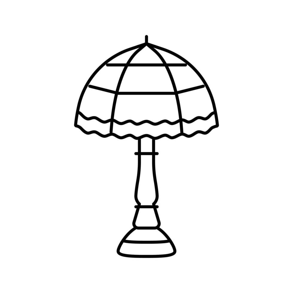 retro table lamp line icon vector illustration