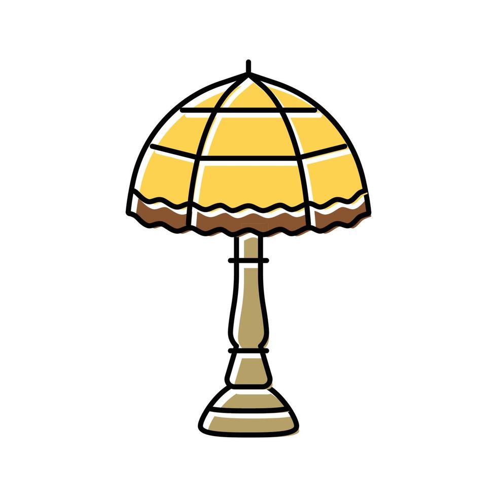 retro table lamp color icon vector illustration