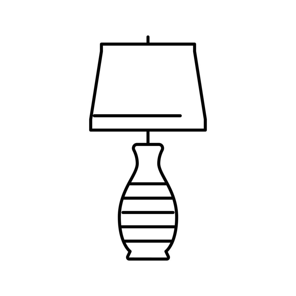 habitación mesa lámpara línea icono vector ilustración