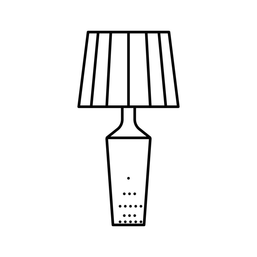 interior mesa lámpara línea icono vector ilustración