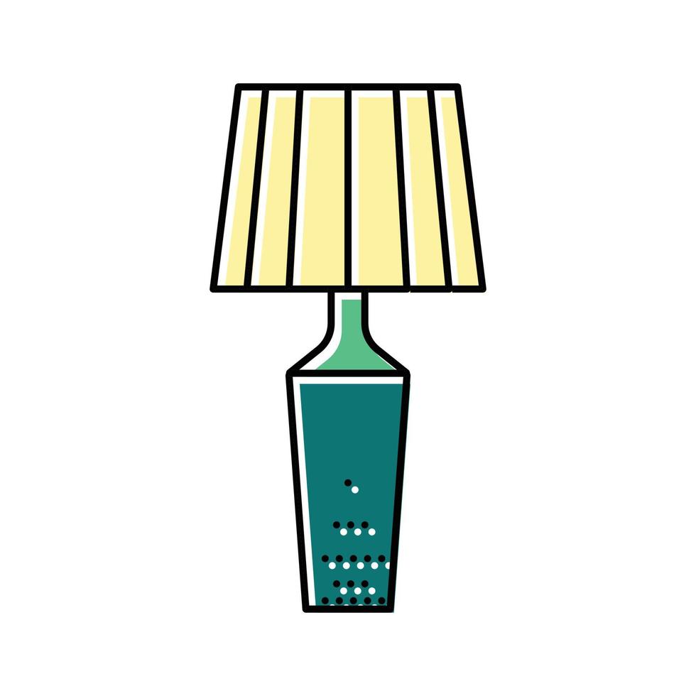interior mesa lámpara color icono vector ilustración
