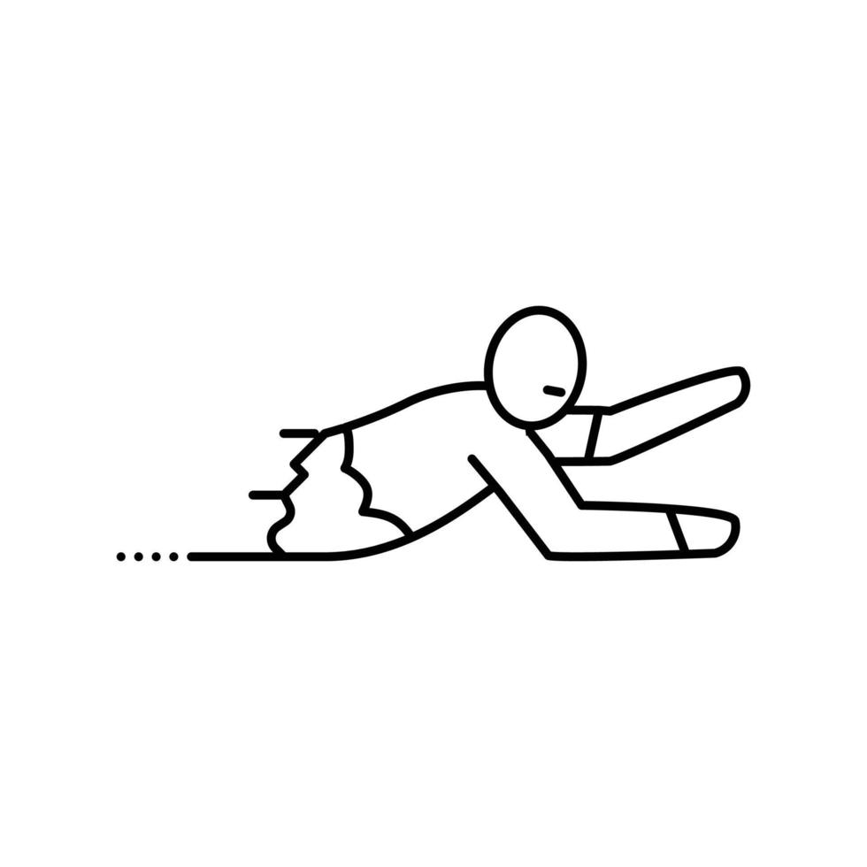 cadáver zombi línea icono vector ilustración
