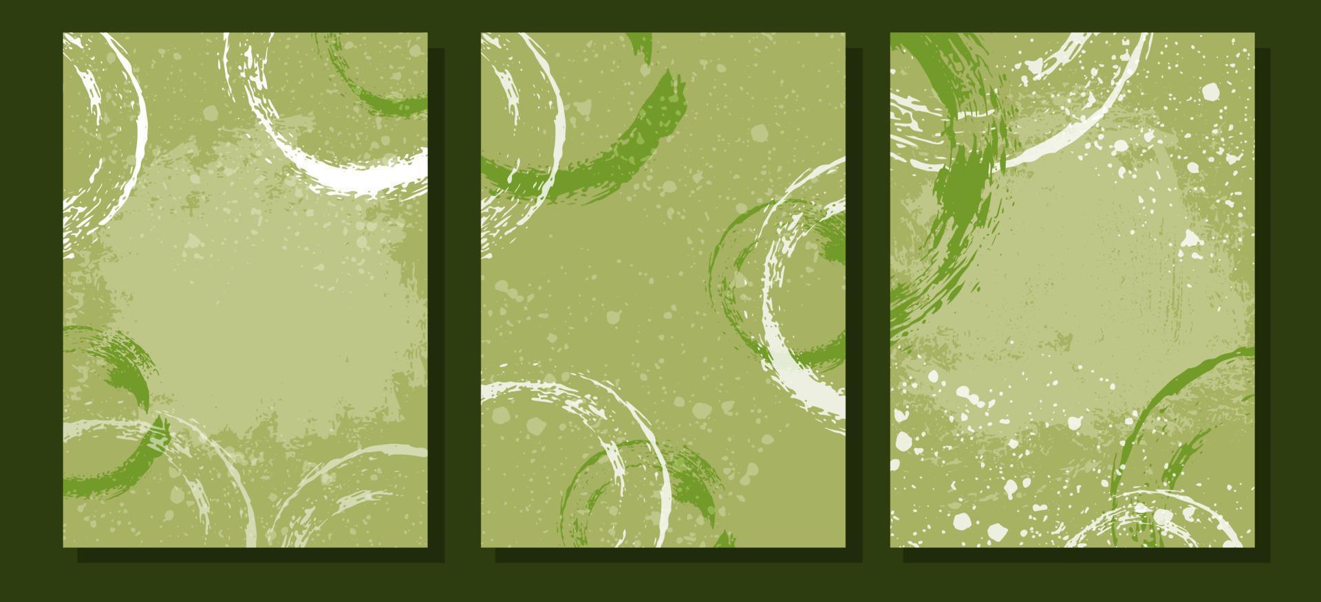 conjunto de verde acuarela antecedentes para póster, folleto o volantes. vector grunge texturas