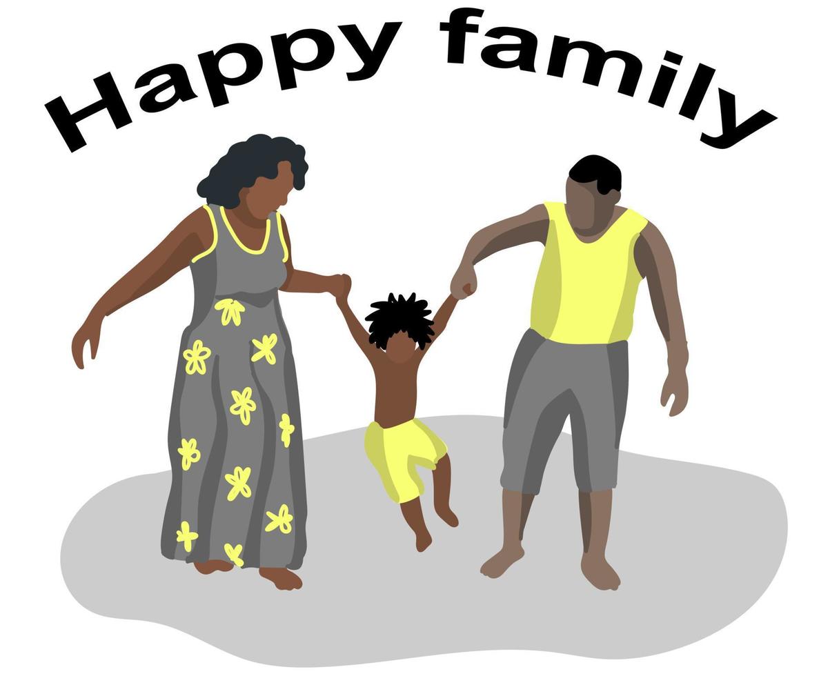 Happy African American family vector