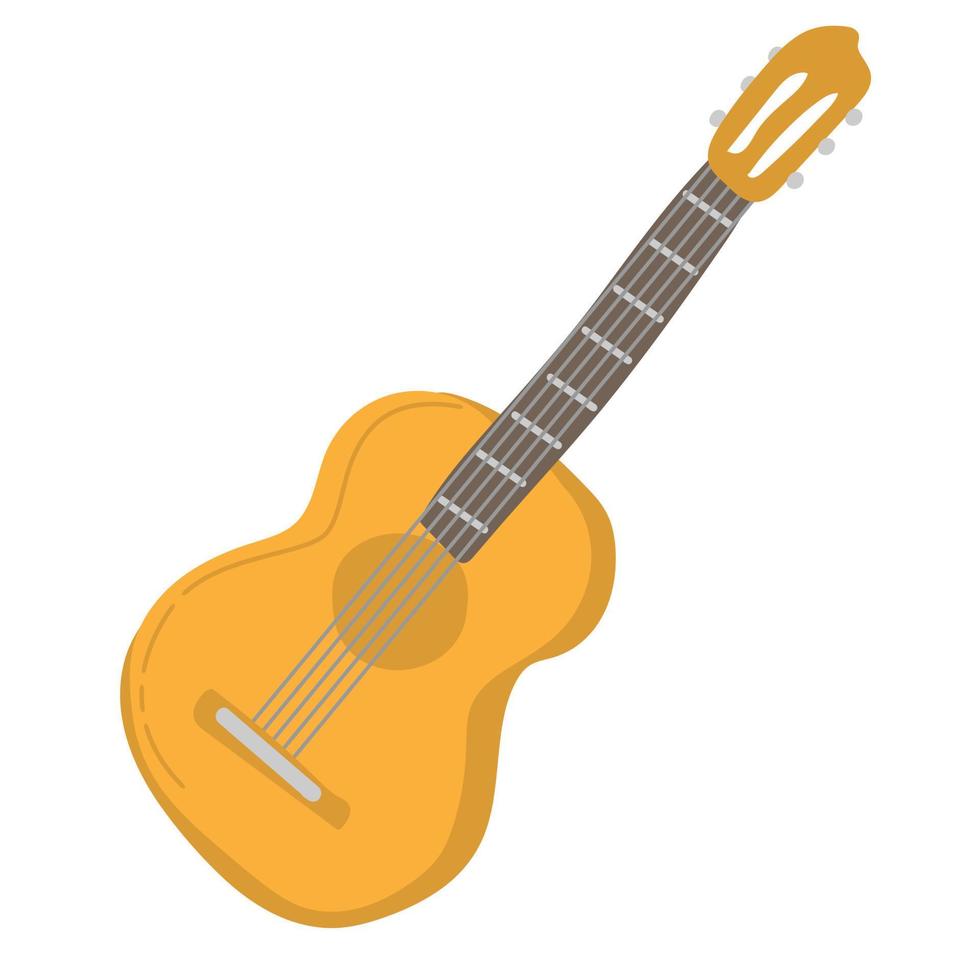 Hand drawn guitar. Music instrument.  Vector illustration