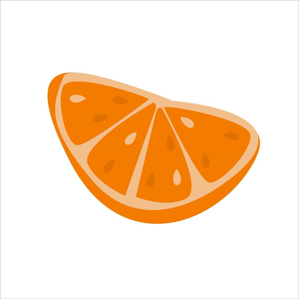 Slice of orange. Delicious citrus fruit vector