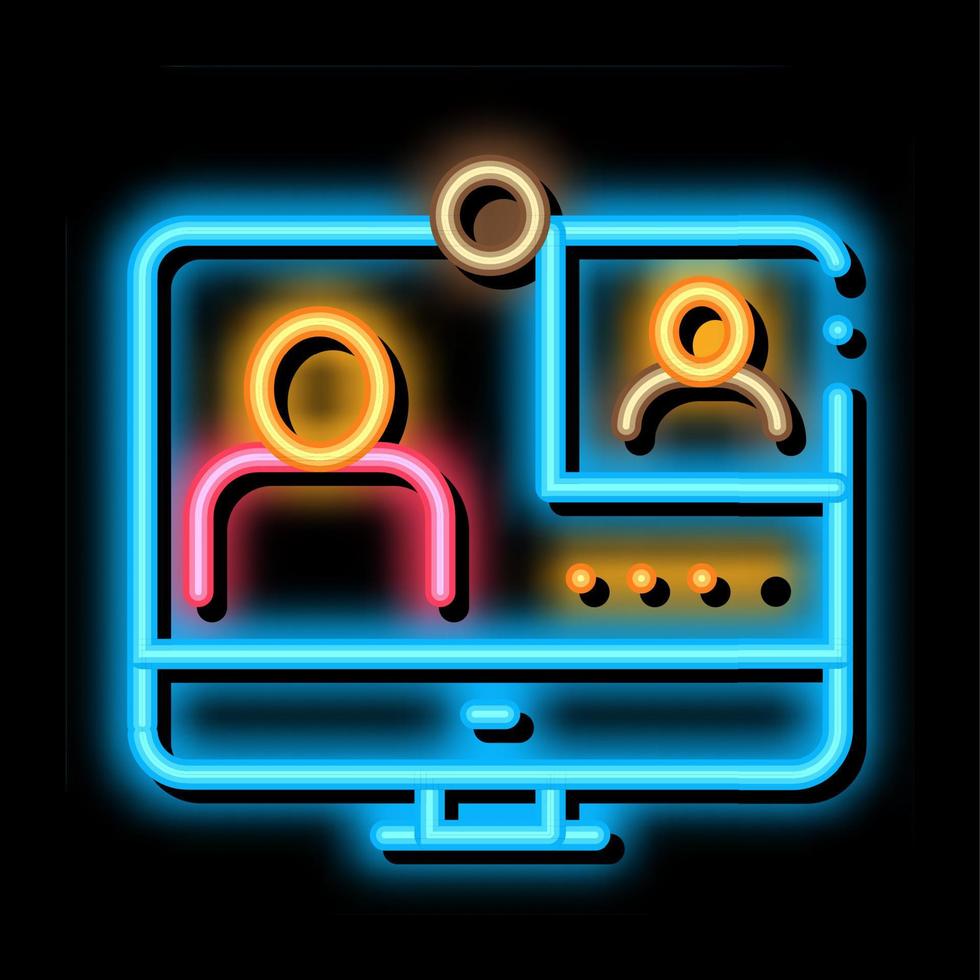 Student Personal Computer neon glow icon illustration vector