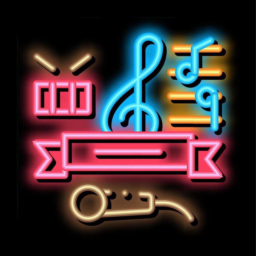 Music Lessons Graduation neon glow icon illustration vector