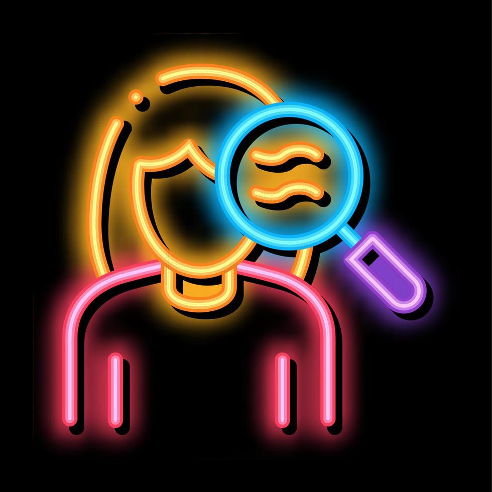 Skin Aging in Women neon glow icon illustration vector