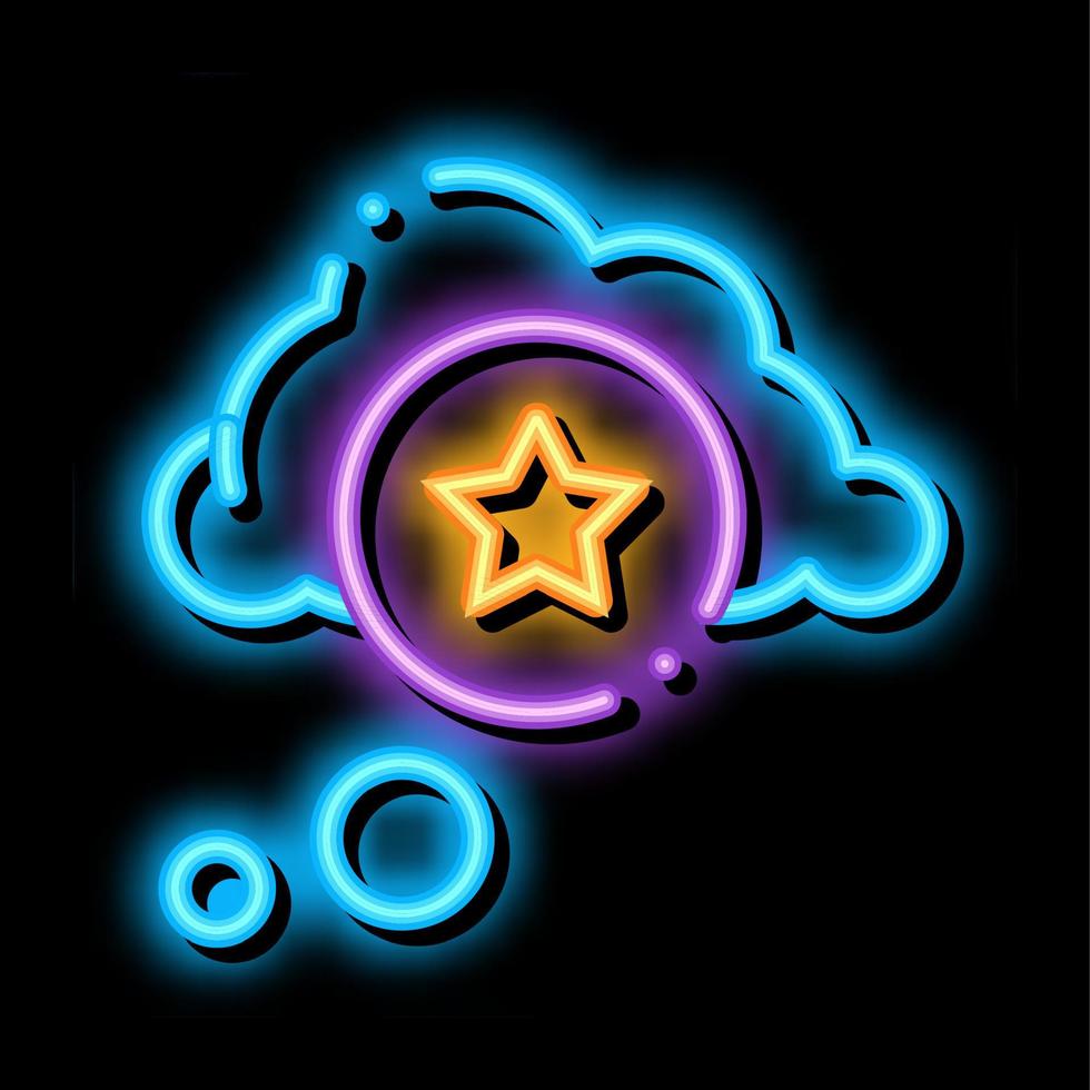 estrella prima nube neón resplandor icono ilustración vector