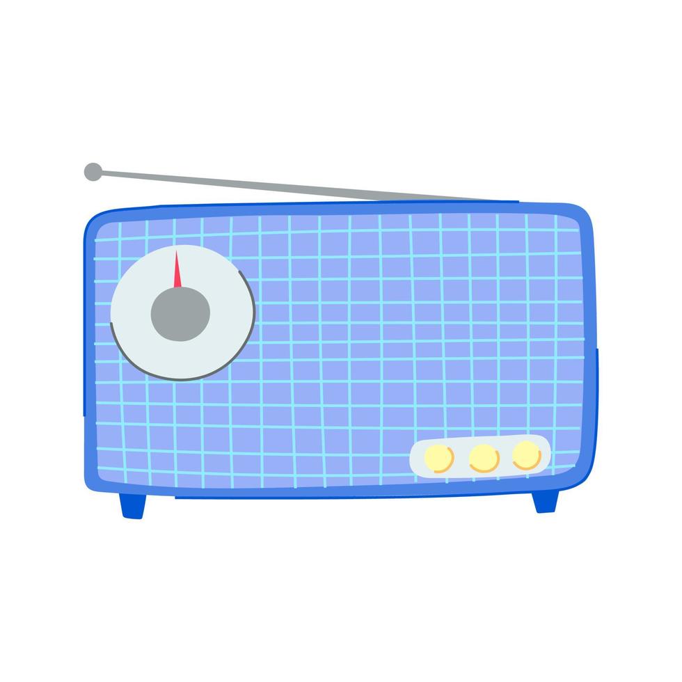 vintage radio sound cartoon vector illustration