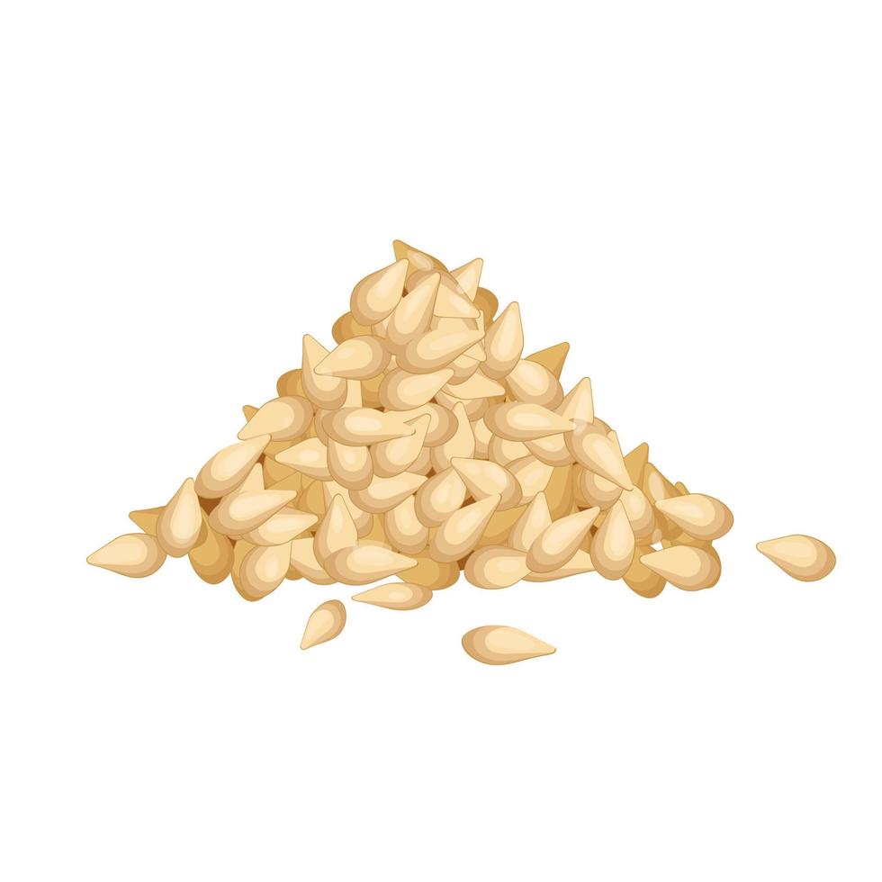 sesame seed white pile cartoon vector illustration