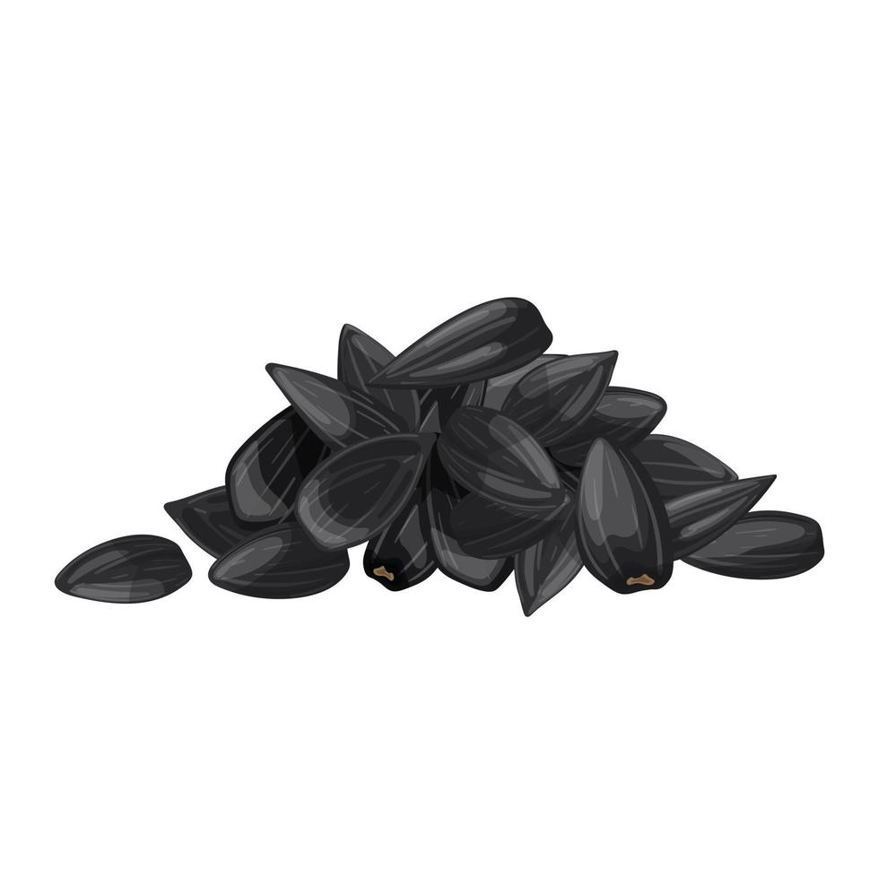 girasol semilla pila negro dibujos animados vector ilustración