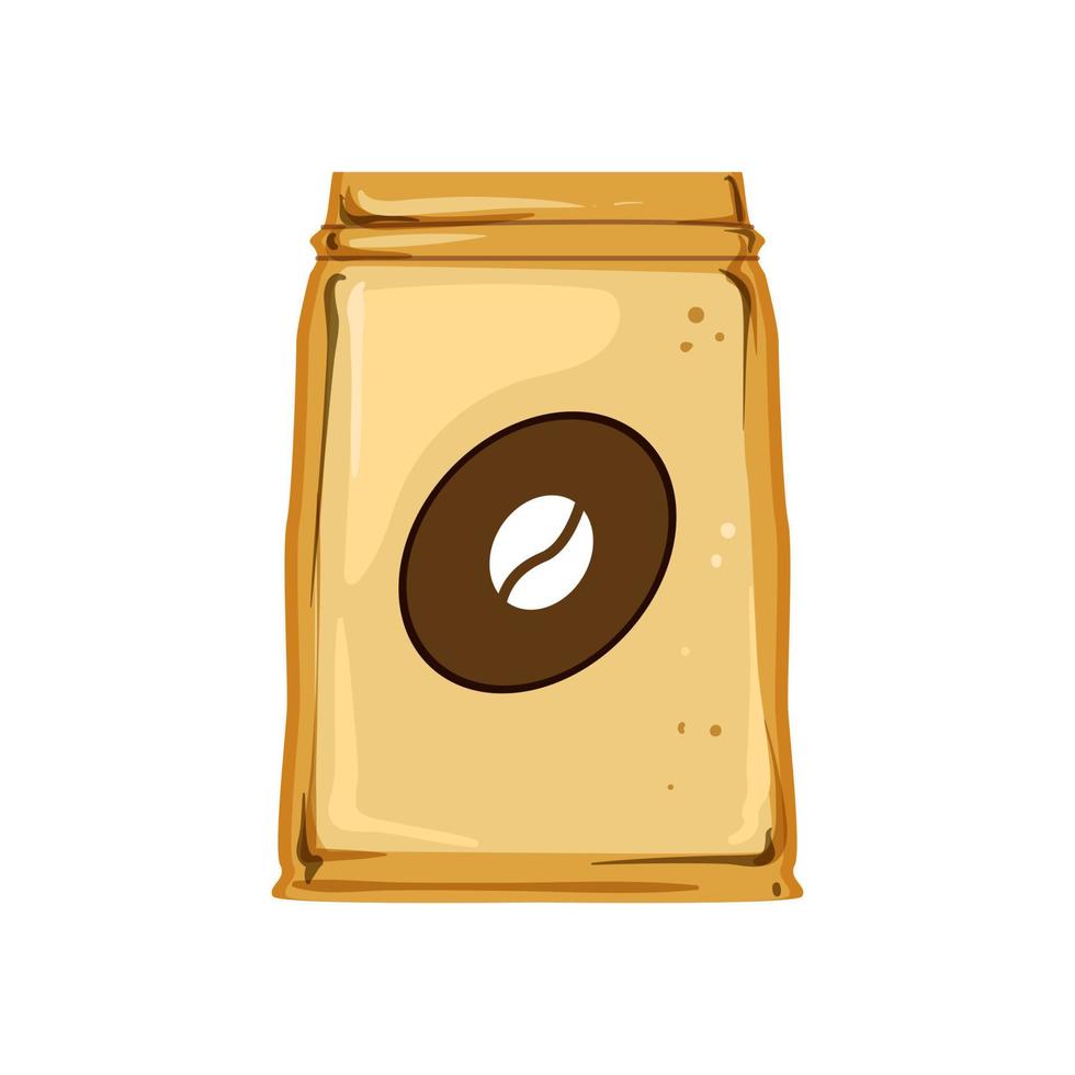 food coffee packaging cartoon vector illustration