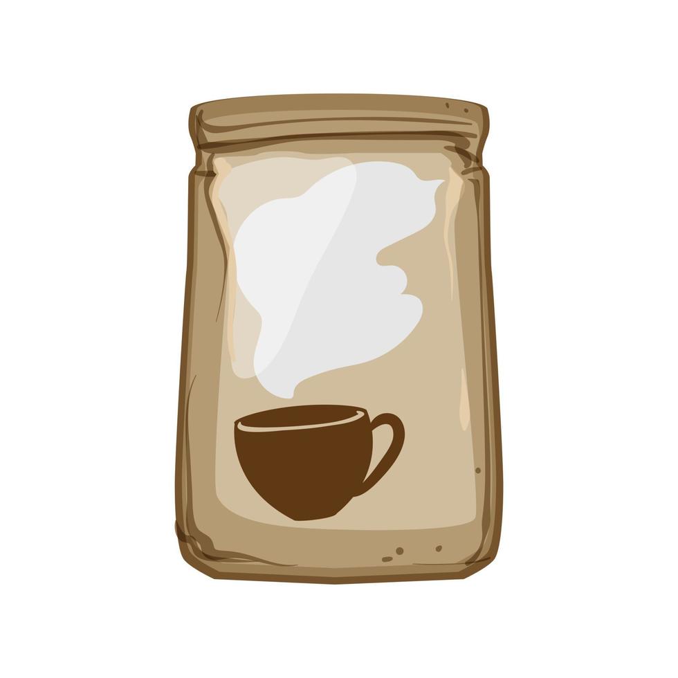 bag coffee packaging cartoon vector illustration