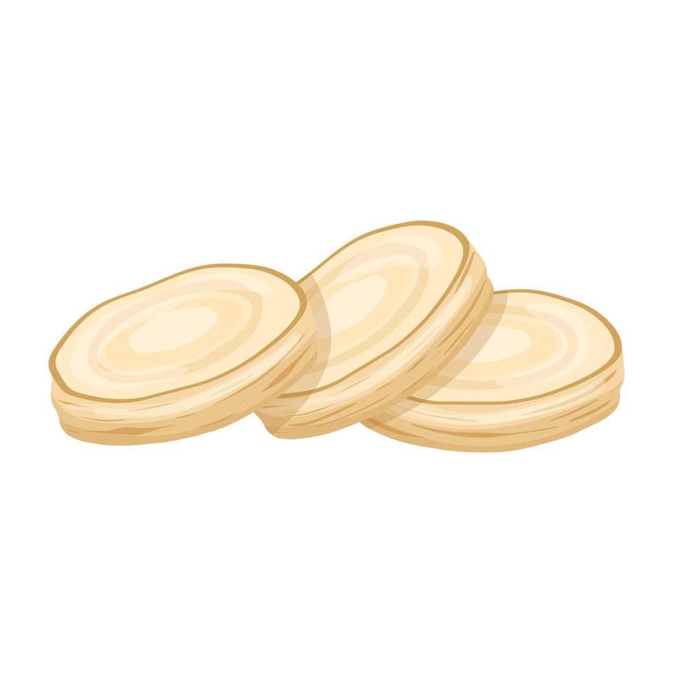 parsnip root slice cartoon vector illustration