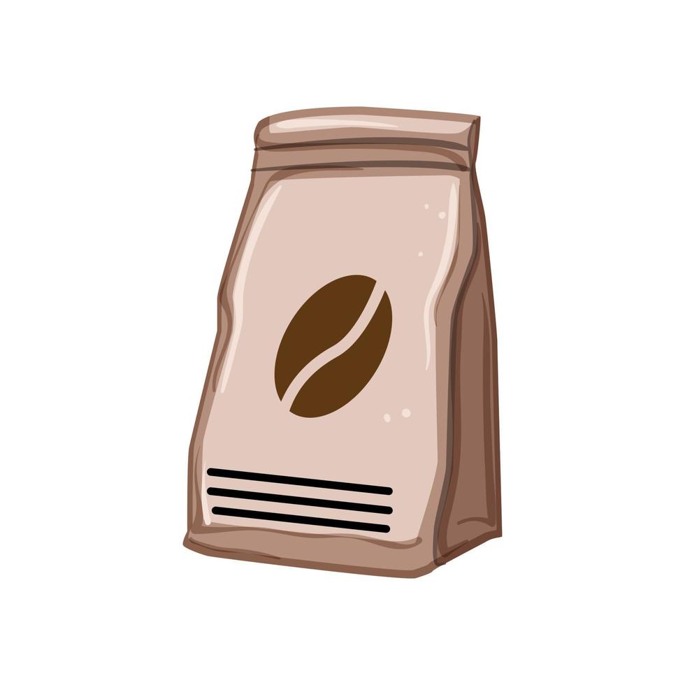 bean coffee packaging cartoon vector illustration