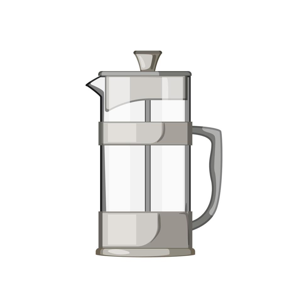 breakfast french press coffee cartoon vector illustration