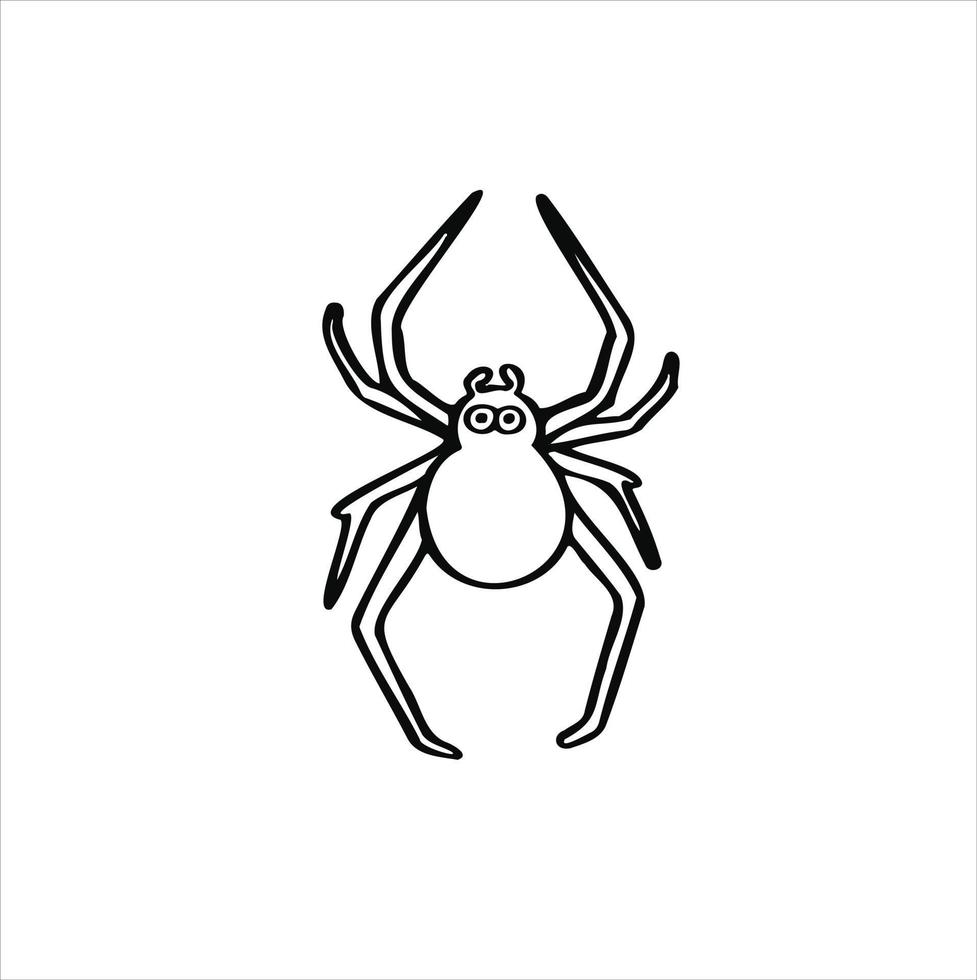 cartoon line sketch spider tarantula vector