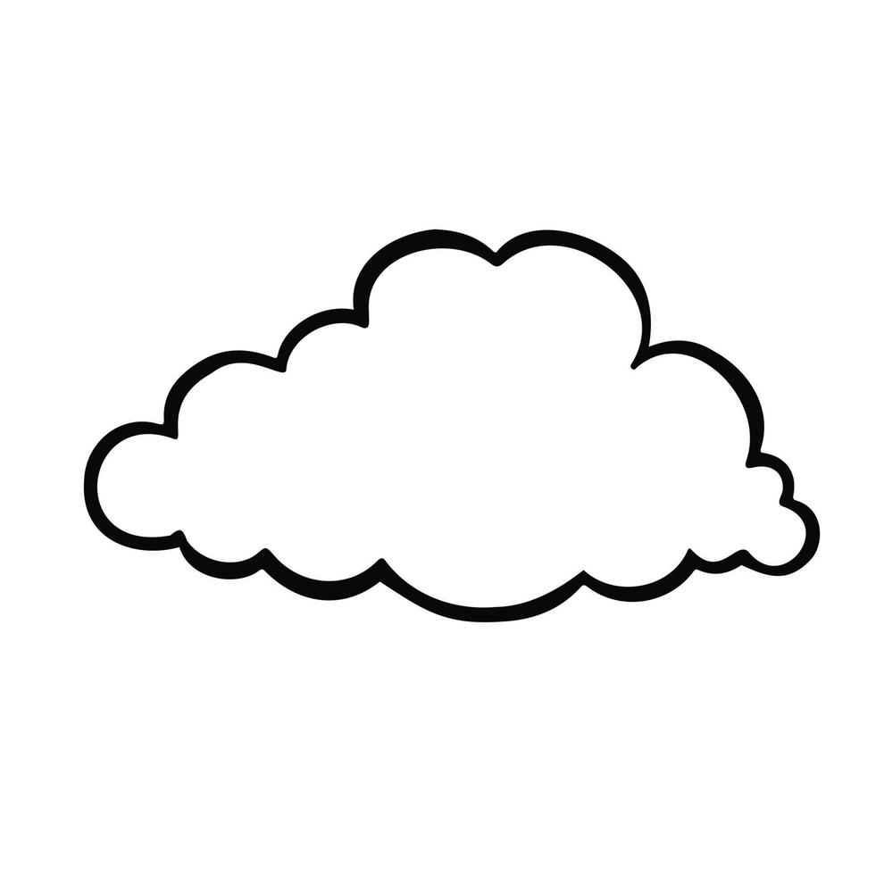 Cloud, cloud outline, line, vector