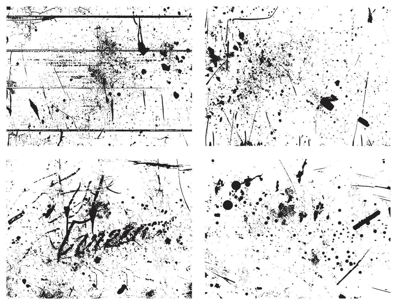 conjunto de grunge afligido texturas negro y blanco vector antecedentes. eps 10