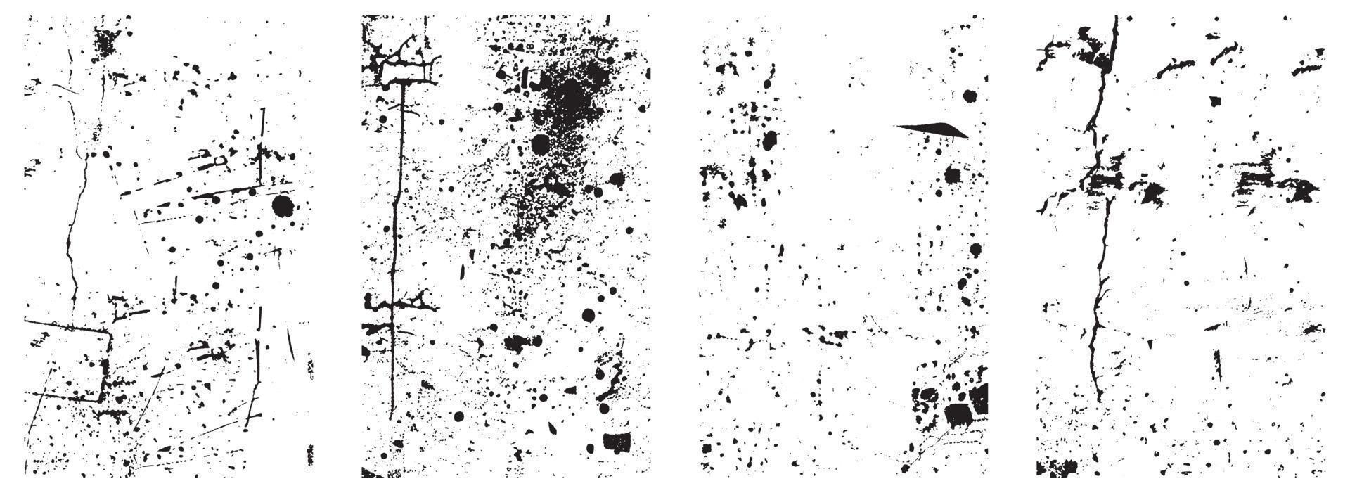 Set of Black and White Grunge Vector Backgrounds with Splatter and Scratch Effects. EPS 10