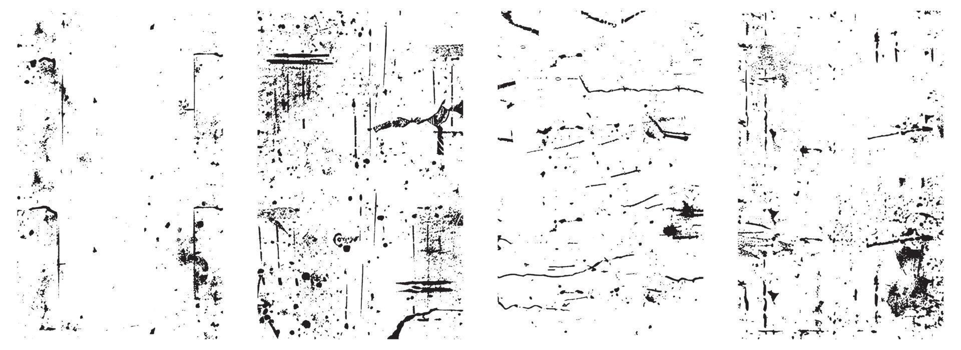 Set of Black and White Grunge Vector Backgrounds with Splatter and Scratch Effects. EPS 10
