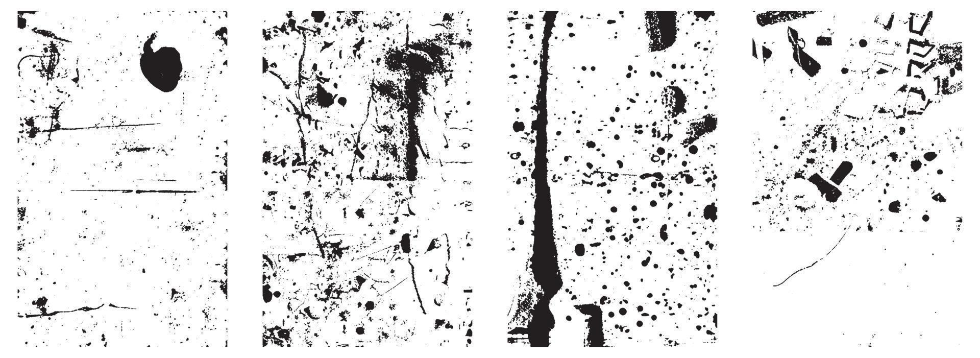 Set of Black and White Distressed Textures. Vector EPS 10.