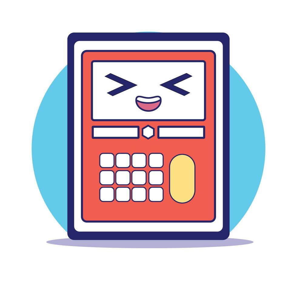 Cute Calculator Illustration Character vector