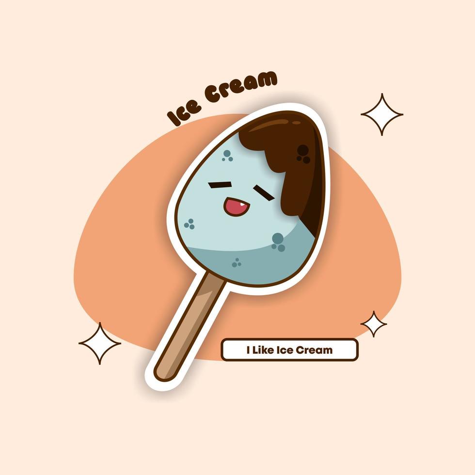 Hand drawn Cute Ice Cream Illustration Stickers vector